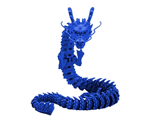 Artikulierter Drache 3D-gedrucktes Fidget-Spielzeug, Relief-Anti-Angst-Drachenkind, drehbare Gelenke, Drachenmodellfiguren, bewegliches Spielzeug für Jungen und Mädchen (Blau, 45 cm) von Goniome