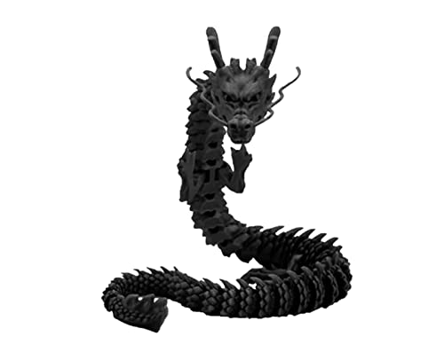 Artikulierter Drache 3D-gedrucktes Fidget-Spielzeug, Relief-Anti-Angst-Drachenkind, drehbare Gelenke, Drachenmodellfiguren, bewegliches Spielzeug für Jungen und Mädchen (Schwarz, 45 cm) von Goniome