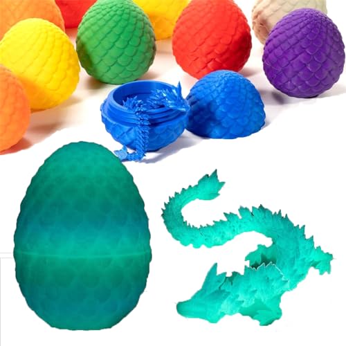 Goniome 3D-Gedruckter Drache im Ei, 3D-Gedruckter Drache-Zappelspielzeug, voll beweglicher Drache, Kristalldrache im Ei, Erwachsene Zappelspielzeug für Autismus/ADHS (Leuchtend) von Goniome