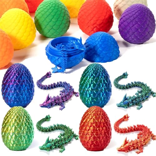 Goniome 3D-Gedruckter Drache im Ei, 3D-Gedruckter Drache-Zappelspielzeug, voll beweglicher Drache, Kristalldrache im Ei, Erwachsene Zappelspielzeug für Autismus/ADHS (Mischen) von Goniome