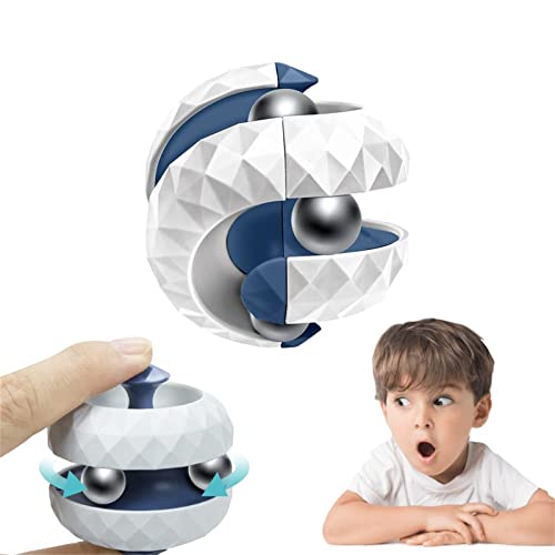 Goniome Track Flipper Finger Spinner,Orbit Ball Fidget Flipper,Rotating Cube Bead Orbit Ball2023 Upgrade Magnetic Orbit Ball Toy Flipper Gyro Cube,Fingertip Gyro Toy Pädagogische Puzzlespiele (Weiß) von Goniome