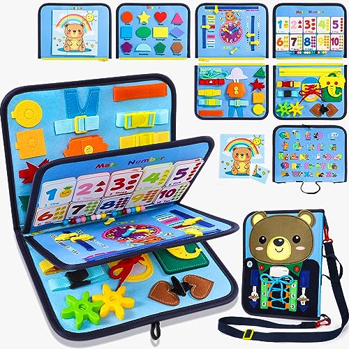 Gontence Busy Board - Spielzeug ab 2 3 4 Jahre - Montessori Spielzeug ab 1 Jahr - Kleinkinder Kinderspielzeug Motorikspielzeug - Lernspielzeug Activity Board - Geschenk Junge Mädchen von Gontence