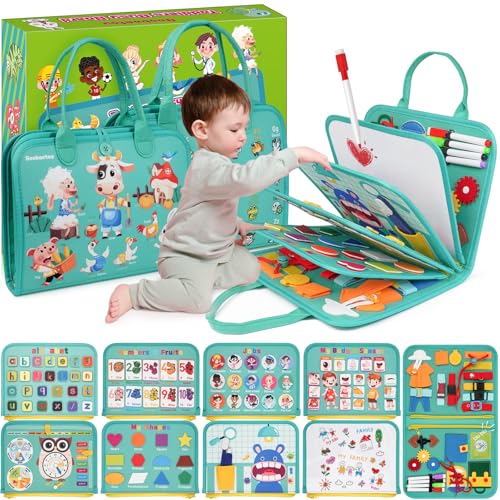 Busy Board Montessori Spielzeug für Kleinkinder im Alter von 1 2 3 4 5 6 Jahren sensorisches Lerngeschenk 10 Seiten 32 Aktivitäten Flugzeug Reise Lernspielzeug für Autismus Geschenk Busy Board Montessori Spielzeug für Kleinkinder im Alter von 1 2 3 4 5 6 Jahren sensorisches Lerngeschenk 10 Seiten 32 Aktivitäten Flugzeug Reise Lernspielzeug für Autismus Geschenk von Goobaetoy