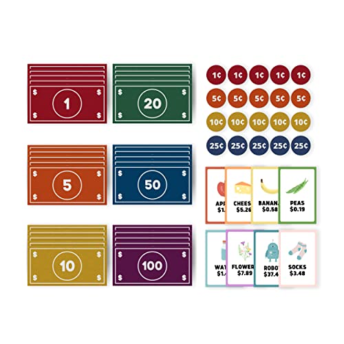 Good Ground Simulationsspiel für Kinder, Montessori Lernspielzeug, Geldscheine, Münzen, Münzen, Zählspiel für Kinder, STEM-Geschenk, Regenbogen von Good Ground
