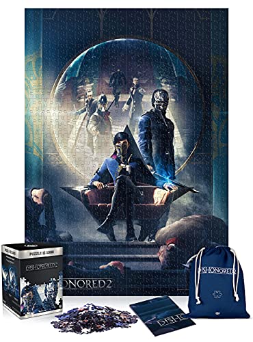 Good Loot Dishonored 2 Throne - 1000 Teile Puzzle für Erwachsene und Kinder ab 14 Jahren - 68x48cm Gaming Puzzle mit Poster und Tragetasche - Dishonored Merchandise von Good Loot