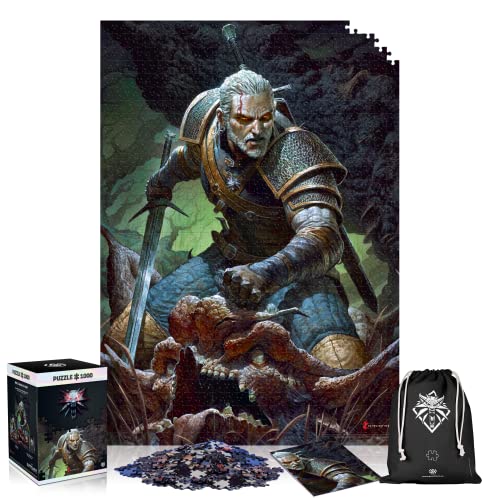 Good Loot The Witcher Dark World Puzzles Premium Box Sack Poster Computerspiel Spielepuzzles für Jugendliche und Erwachsene Freizeitideen Inspiriert Durch EIN Computerspiel 1000 Bestandteile 68x48 cm von Good Loot