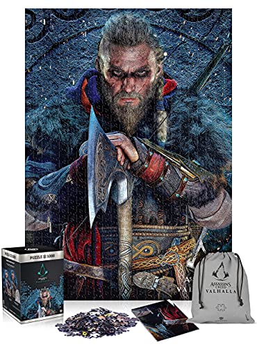 Good Loot Assassin's Creed Valhalla Eivor - 1000 Teile Puzzle für Erwachsene und Kinder ab 14 Jahren - 68x48cm Gaming Puzzle mit Poster und Tragetasche - Assassin's Creed Merchandise von Good Loot