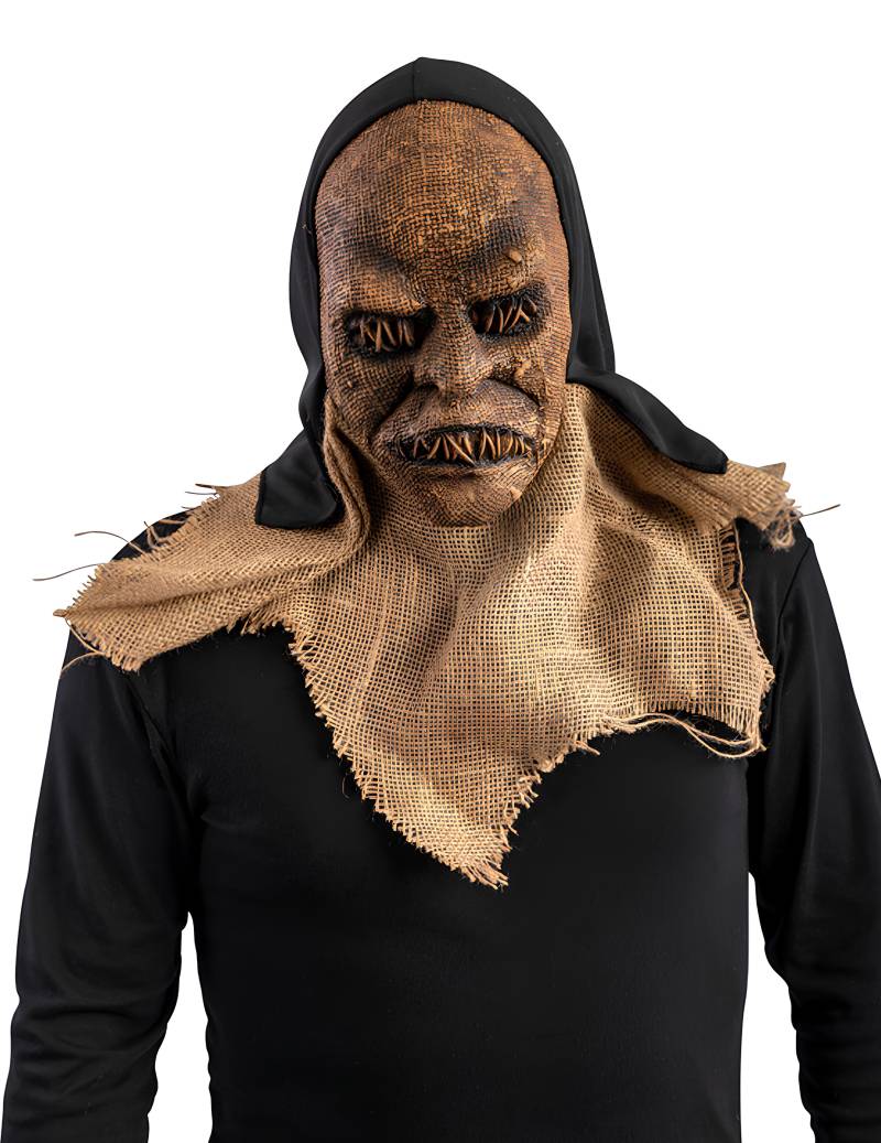 Killer-Vogelscheuche Halloween-Maske für Erwachsene braun-schwarz von CARNIVAL TOYS