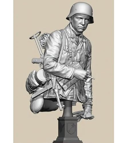 GoodFYouth 1/10 WWII German Soldier Resin Bust Model Kit Unbemalt und unmontiert Soldat Resin Model Kit //A3S2O5 von GoodFYouth