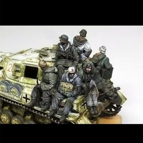 GoodFYouth 1/35 Deutscher Panzersoldaten-Resinmodellbausatz aus dem Zweiten Weltkrieg Unbemalter und unmontierter Soldaten-Resinmodellbausatz (8 Figuren, ohne Panzer) //l2i6j4 von GoodFYouth