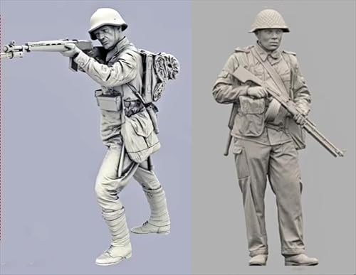 GoodFYouth 1/35 Resin Modell bausatz von Soldaten aus dem Zweiten Weltkrieg unbemalt und unmontiert Resin Modellbausatz von Soldaten (2 Personen) //l2i7j7 von GoodFYouth