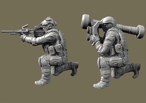 GoodFYouth 1/35 US Commando Soldier Resin Model Kit Unbemalt und unmontiert Soldier Resin Model Kit (2-Personen)//H9B7Z5 von GoodFYouth