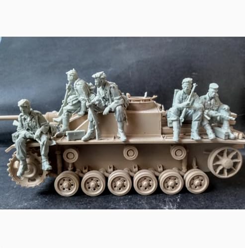 GoodFYouth 1/35 WWII Panzersoldat Resin Modellbausatz Unbemalter und unmontierter Soldat Resin Modellbausatz (5 Figuren, Keine Panzer) // u9d3O1 von GoodFYouth