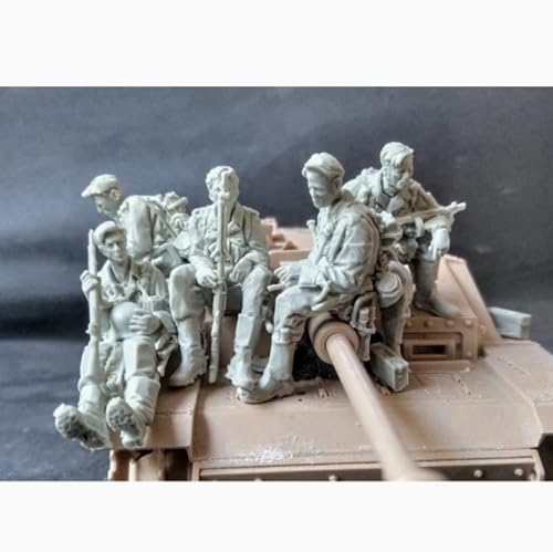 GoodFYouth 1/35 WWII Panzersoldat Resin Modellbausatz Unbemalter und unmontierter Soldat Resin Modellbausatz (5 Figuren, Keine Panzer) // u9d3O2 von GoodFYouth