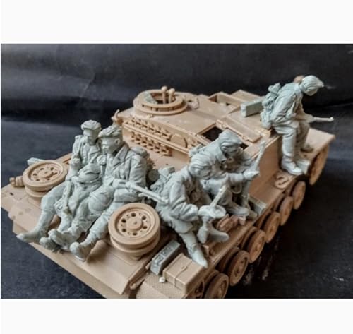GoodFYouth 1/35 WWII Panzersoldat Resin Modellbausatz Unbemalter und unmontierter Soldat Resin Modellbausatz (5 Figuren, Keine Panzer) // u9d3O3 von GoodFYouth