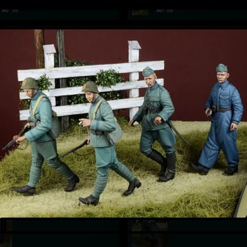 GoodFYouth 1/35 WWII Soldat Resin Modellbausatz Unbemalt und unmontiert Soldat Resin Modellbausatz (4 Figuren) // u9d4O1 von GoodFYouth
