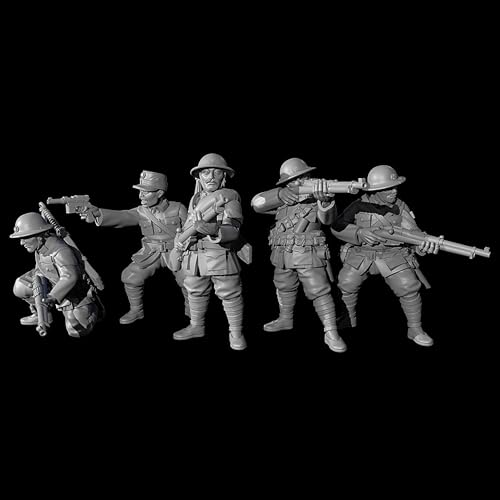 GoodFYouth 1/35 Zweiter Weltkrieg Chinesischer Soldat Resin-Modellbausatz Unbemalter und unmontierter Resin-Modellbausatz (5 Figuren) //v4i1O1 von GoodFYouth