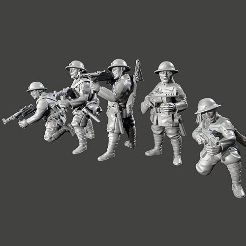 GoodFYouth 1/35 Zweiter Weltkrieg Chinesischer Soldat Resin-Modellbausatz Unbemalter und unmontierter Resin-Modellbausatz (5 Figuren) //v4i1O3 von GoodFYouth
