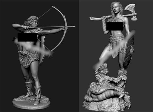 1/32 Ancient Tribal Female Warrior Resin Model Kit Unbemalt und unmontiert Resin Miniatures Kit (2 Figuren) //A0fT11 von GoodYouth