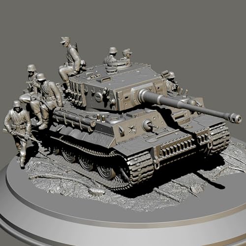 1/35 (mit Panzer) WWII Tank Troopers Resin Model Kit Unbemalt und unmontiert Miniatur Resin Model Parts // Wv5c-6 von GoodYouth