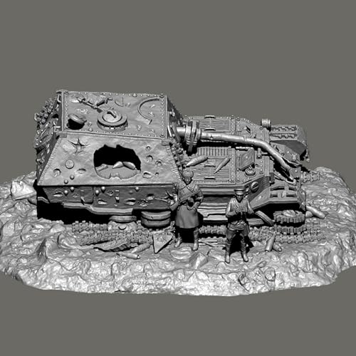 1/35 (mit Panzer) WWII Tank Troopers Resin Model Kit Unbemalt und unmontiert Miniatur Resin Model Parts // Wv5c-8 von GoodYouth