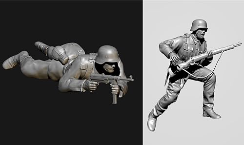 1/35 Unbemalte und unmontierte Miniatur Resin Modellteile für WWII Soldaten Resin Modellbausatz (2 Personen)//h3H7a-3 von GoodYouth