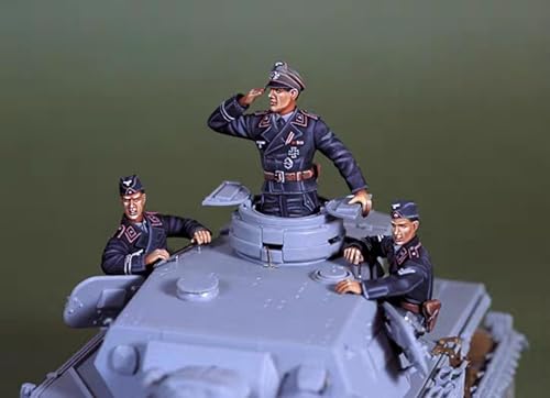 1/35 WW2 Deutscher Panzersoldat Resin Modellbausatz unbemalt und unmontiert Miniatur Resin Modellteile (3 Mann, ohne Panzer) // E7D5a-2 von GoodYouth