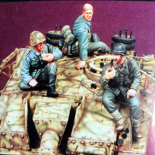1/35 WW2 Deutscher Panzersoldat Resin Modellbausatz unbemalt und unmontiert Miniatur Resin Modellteile (3 Mann, ohne Panzer) // E7D5a-3 von GoodYouth