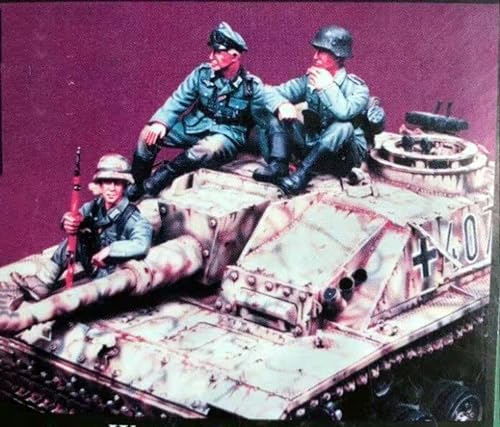 1/35 WW2 Deutscher Panzersoldat Resin Modellbausatz unbemalt und unmontiert Miniatur Resin Modellteile (3 Mann, ohne Panzer) // E7D5a-7 von GoodYouth