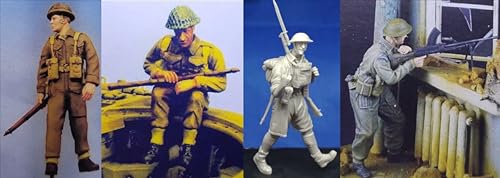 1/35 WWII Britische Soldaten Resin Modellbausatz Unbemalt und unmontiert Miniatur Resin Modellteile (4 Mann) // K7f5C-3 von GoodYouth
