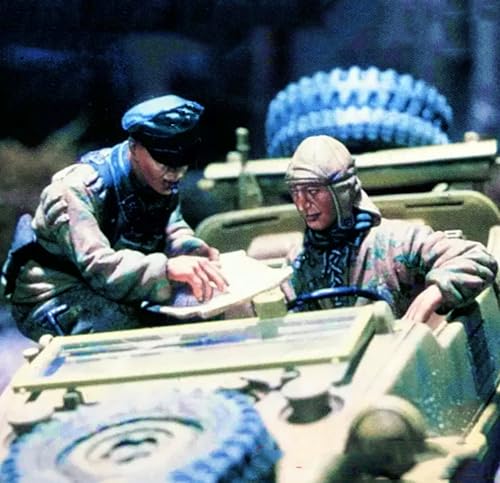 1/35 WWII Car Driver Soldier Resin Model Kit Unbemalter und unmontierter Miniaturmodellbausatz aus Resin (2 Figuren, kein Auto) // J9x2L4 von GoodYouth