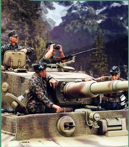 1/35 WWII Deutscher Panzersoldat Resin Modellbausatz Unbemalt und unmontiert Miniatur Resin Modellteile (4 Mann, ohne Panzer) // E7D4a-8 von GoodYouth
