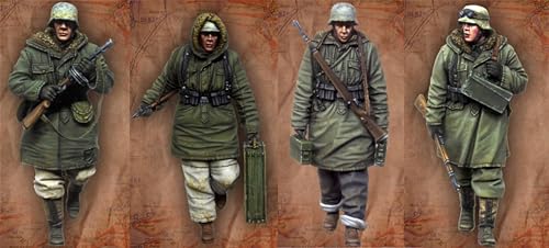 1/35 WWII Deutscher Soldat Resin Modellbausatz Unbemalt und unmontiert Miniatur Resin Modellteile (4 Mann) // K7f9C-21 von GoodYouth