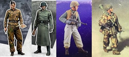 1/35 WWII Deutscher Soldat Resin Modellbausatz Unbemalt und unmontiert Miniatur Resin Modellteile (4 Mann) // K7f9C-9 von GoodYouth
