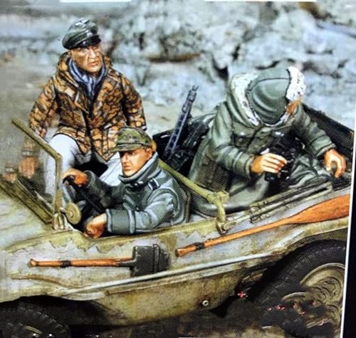 1/35 WWII German Car Driver and Soldier Resin Model Kit Unbemalte und unmontierte Miniaturteile aus Resin (3 Personen, ohne Auto) // E7D1a-4 von GoodYouth