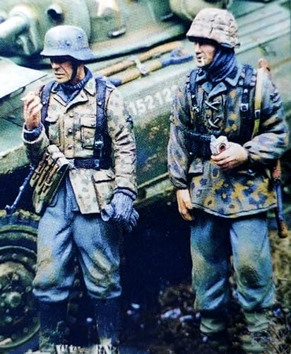 1/35 WWII German Soldier Resin Figure Kit Unbemalt und unmontiert Miniatur Resin Modellteile (2-Personen) // T7V8a-3 von GoodYouth