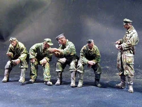 1/35 WWII German Soldier Resin Model Kit Unbemalte und unmontierte Miniatur Resin Modellteile (5 Männer) // E5D8a-1 von GoodYouth