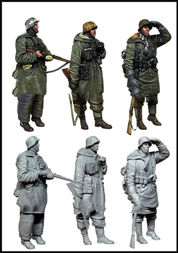 1/35 WWII German Soldier Resin Model Kit Unpainted and Unassembled Miniature Resin Model Parts (3 Persons) // V9X7a-1 von GoodYouth