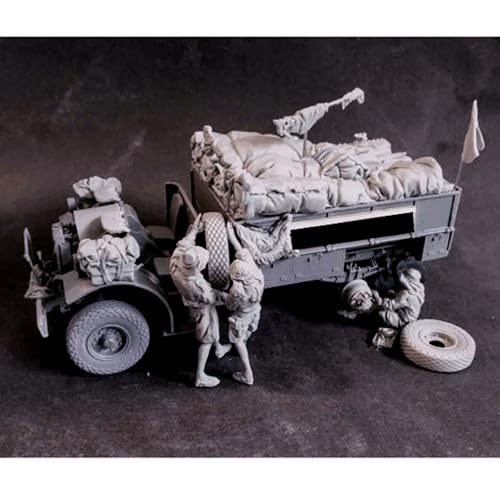 1/35 WWII Soldat Resin Modellbausatz Unbemalter und unmontierter Miniatur Resin Modell bausatz (mit Gepäck, ohne Auto) // J7x4L1 von GoodYouth