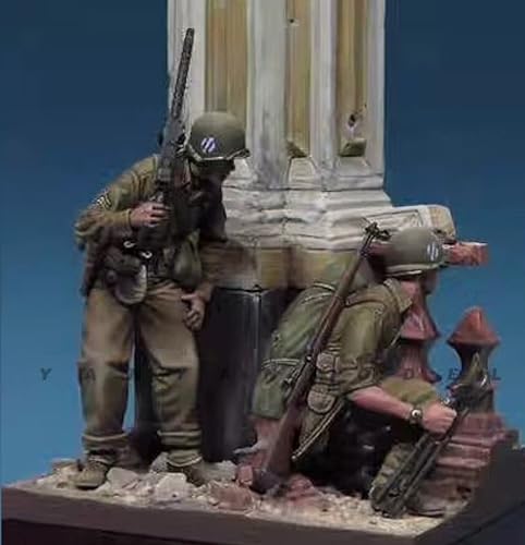 1/35 WWII Soldier Resin Model Kit Unbemalt und unmontiert Miniaturmodellbausatz aus Resin (2 Figuren, ohne Sockel) // B8x6S1 von GoodYouth