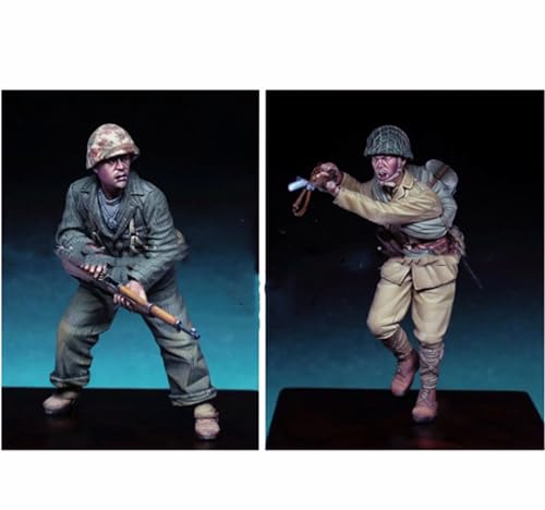 1/35 WWII Soldier Resin Model Kit Unbemalter und unmontierter Miniatur Resin Modell bausatz (2 Figuren, Keine Szene) / J9x3L1 von GoodYouth