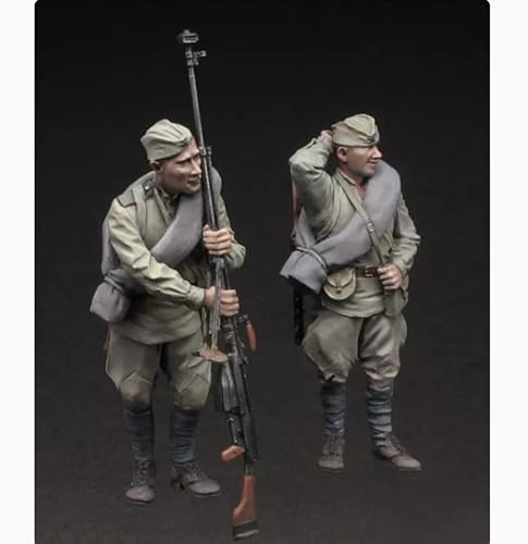 1/35 WWII Soldier Resin Model Kit Unbemalter und unmontierter Miniatur Resin Modell bausatz (2 Figuren, Keine Szene) / J9x3L21 von GoodYouth