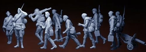 1/35 WWII Soviet Soldier Resin Model Kit Unbemalte und unmontierte Miniatur Resin Modellteile (10 Mann) // K6f7C-5 von GoodYouth