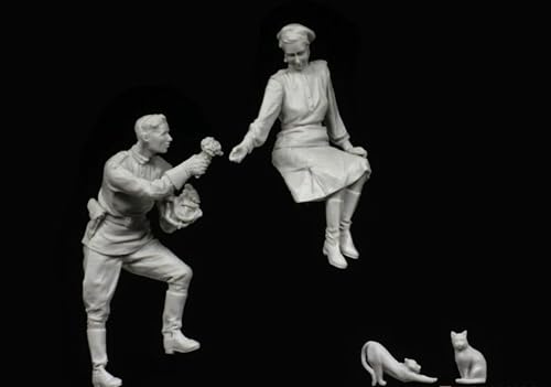 1/35 WWII Soviet Soldier and Wife Resin Model Kit Unbemalte und unmontierte Miniatur Resin Modellteile // K4f7C-9 von GoodYouth