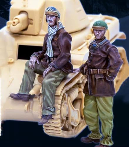 1/35 WWII Tank Soldier Resin Model Kit ，Unbemalt und unmontiert Miniatur-Resin-Modellbausatz (2 Figuren, Keine Panzer) // J9x5L11 von GoodYouth
