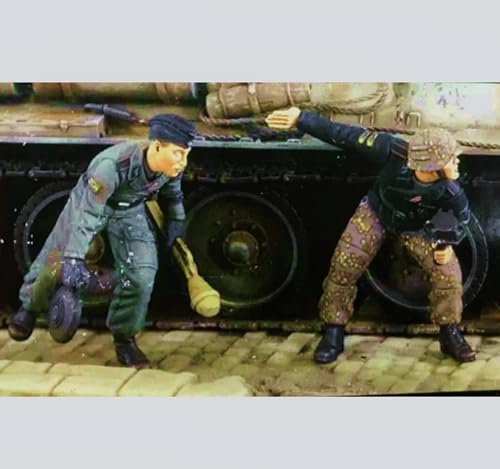 1/35 WWII Tank Soldier Resin Model Kit ，Unbemalt und unmontiert Miniatur-Resin-Modellbausatz (2 Figuren, Keine Panzer) // J9x5L17 von GoodYouth