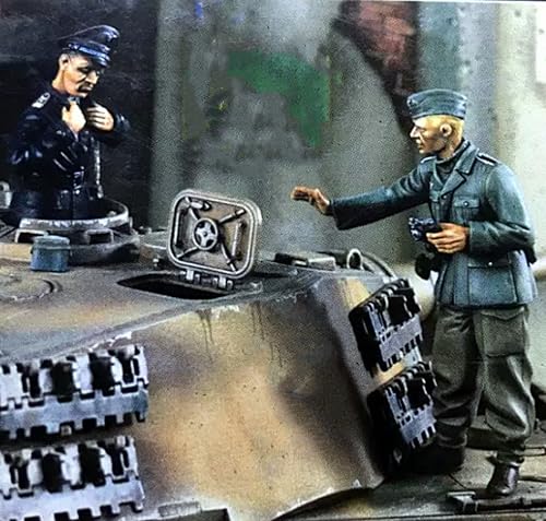 1/35 WWII Tank Soldier Resin Model Kit ，Unbemalt und unmontiert Miniatur-Resin-Modellbausatz (2 Figuren, Keine Panzer) // J9x5L3 von GoodYouth