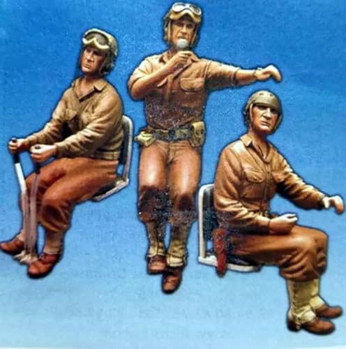 1/35 WWII Tank Soldier Resin Model Kit Unbemalter und unmontierter Miniaturmodellbausatz aus Resin (3 Figuren, Keine Panzer) // J9x0L2 von GoodYouth
