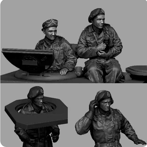 1/35 WWII Tank Soldier Resin Model Kit Unbemalter und unmontierter Miniaturmodellbausatz aus Resin (4 Figuren, Keine Panzer) // J7x8L2 von GoodYouth