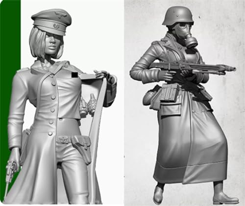 1/35 WWII weiblicher Soldat Resin Modellbausatz unbemalt und unmontiert Miniatur Resin Modellteile (2 Personen)//h9H7a-11 von GoodYouth